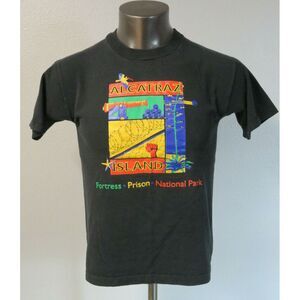 Mens Vintage Anvil Alcatraz Prison T Shirt Black Single Stitch Size‎ M USA Made